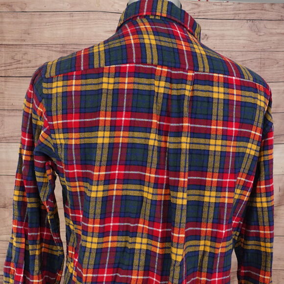 CROFT & BARROW LONG SLEEVE PLAID FLANNEL BUTTON UP SHIRT MENS SZ M **READ** - Picture 5 of 8
